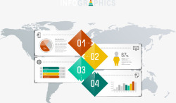 彩色菱形图表素材