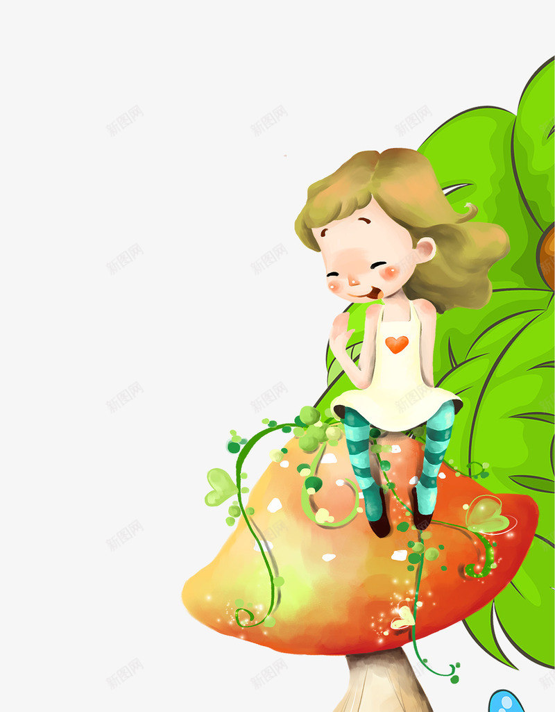 卡通小孩蘑菇png免抠素材_88icon https://88icon.com 丛林 卡通素材 卡通蘑菇 开学季海报设计