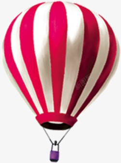 近景红色条纹热气球素材