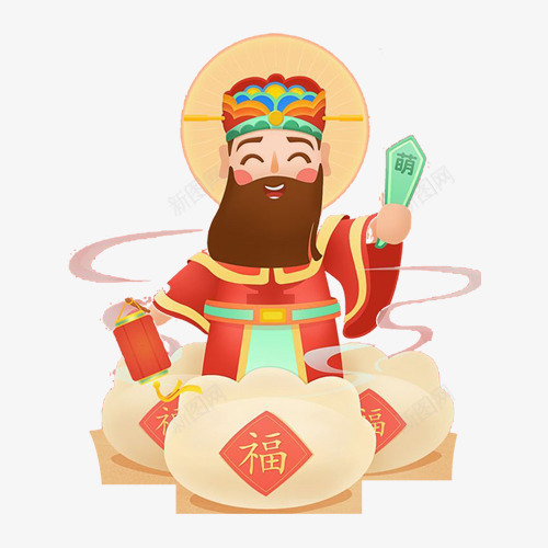 中国风红色卡通福神png免抠素材_88icon https://88icon.com 中国风神仙 新年 新年祝福 新春 春节 福神 过年