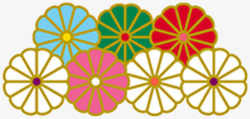 伞型各种颜色的伞型花朵高清图片