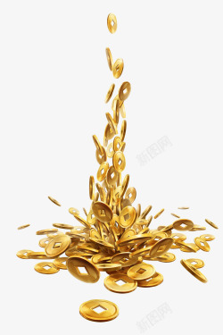 金黄色质感金币效果素材