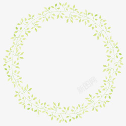绿色清爽圆环边框素材