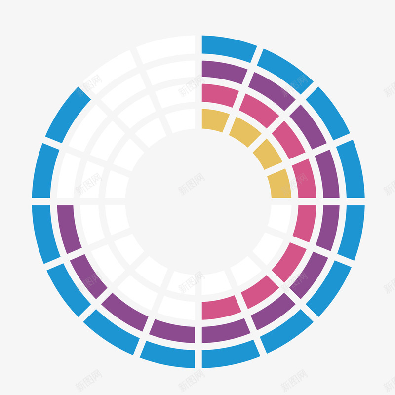 彩色圆环分析矢量图ai免抠素材_88icon https://88icon.com ppt 分析 占比 商务 圆环 彩色 矢量图