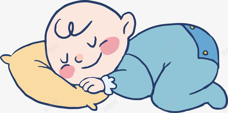 睡着的婴儿插画矢量图ai免抠素材_88icon https://88icon.com 卡通 卡通人物 可爱 婴儿插画 小孩 睡觉 矢量图