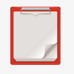 红色质感笔记板子书夹素材