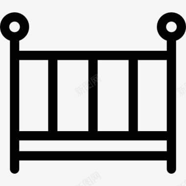 铁艺围栏婴儿床图标图标