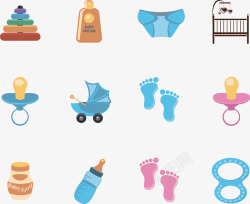 婴儿用品图标手绘婴儿用品图标高清图片