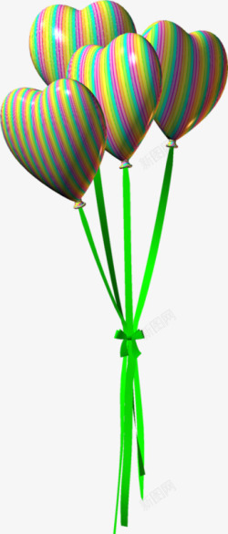 漂浮爱心气球素材