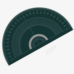 绿色质感量角器教学工具素材