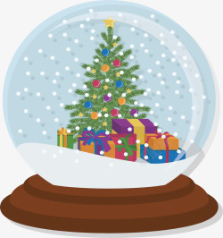 水晶小球美丽圣诞树水晶球高清图片