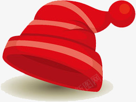 手绘红色条纹帽子png免抠素材_88icon https://88icon.com 帽子 条纹 红色