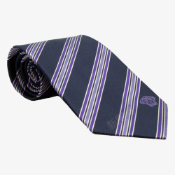 男士蓝紫色真丝条纹领带素材