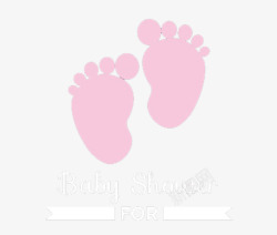 粉色的婴儿脚印素材