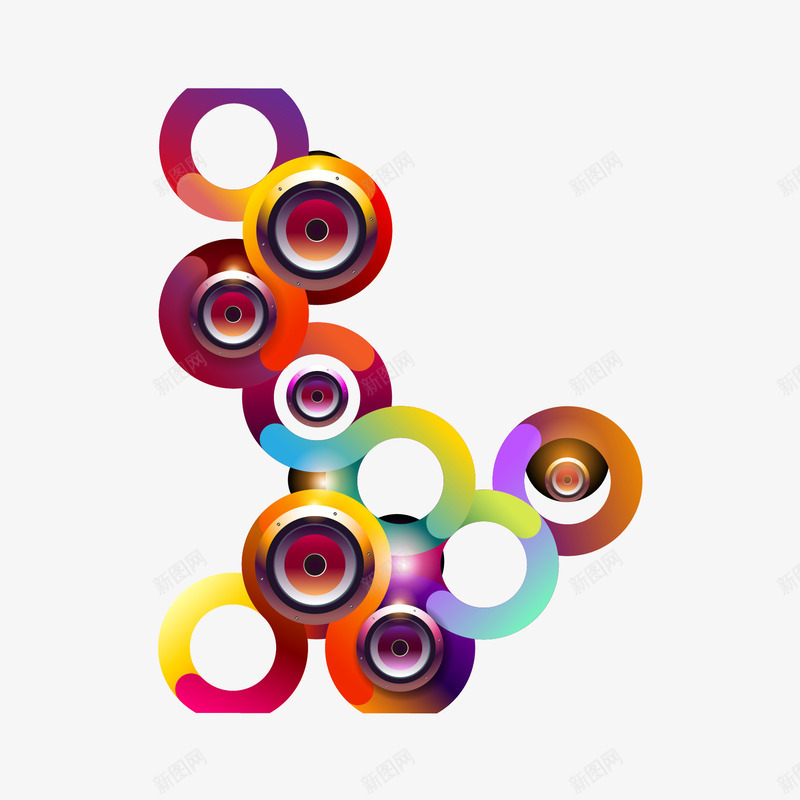 抽象炫彩圆环矢量图ai免抠素材_88icon https://88icon.com 圆环 抽象 炫彩 矢量图