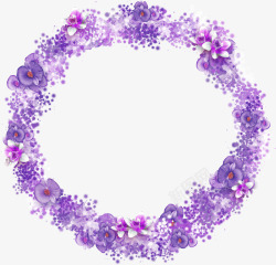 紫色花朵圆环素材