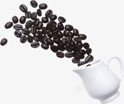 摄影形象黑色的咖啡豆茶杯海报素材