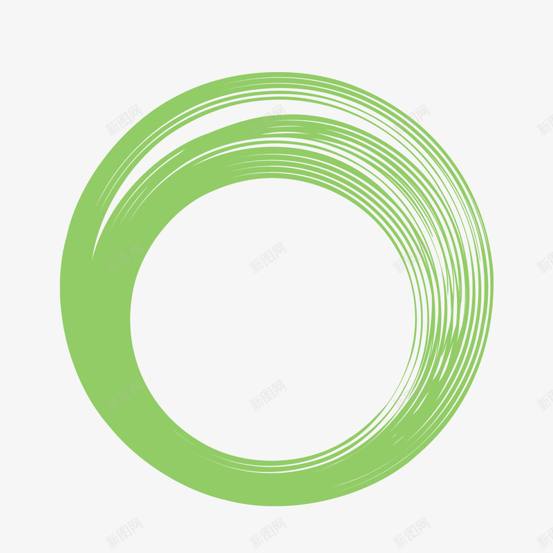 绿色的圆环的线条png免抠素材_88icon https://88icon.com 线条 绿色 绿色线条