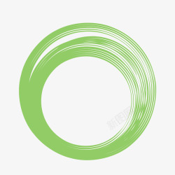 绿色的圆环的线条素材