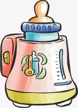 可爱卡通婴儿奶瓶矢量图素材