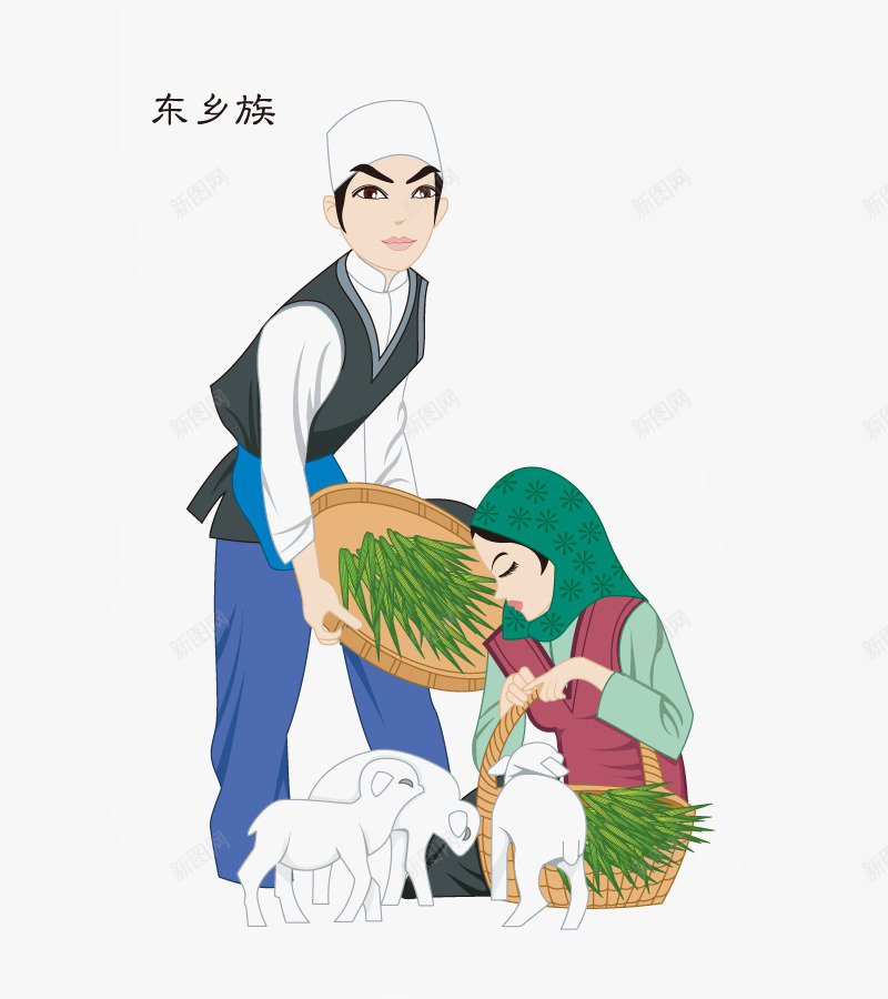 东乡族png免抠素材_88icon https://88icon.com 东乡族 卡通人物 卡通女孩 卡通男孩 少数民族