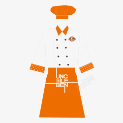橘色质感厨师服装矢量图素材
