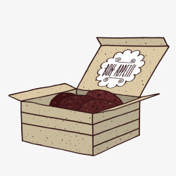 卡通手绘盒子里的巧克力矢量图素材
