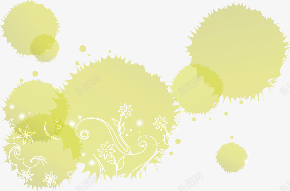 彩色墨染花纹png免抠素材_88icon https://88icon.com 墨染花纹 泼墨 花纹图案 黄色墨汁