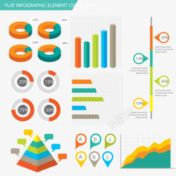 现代信息图表元素的集合素材