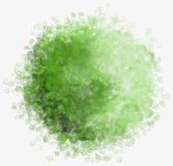 绿色漂浮颗粒彩墨素材