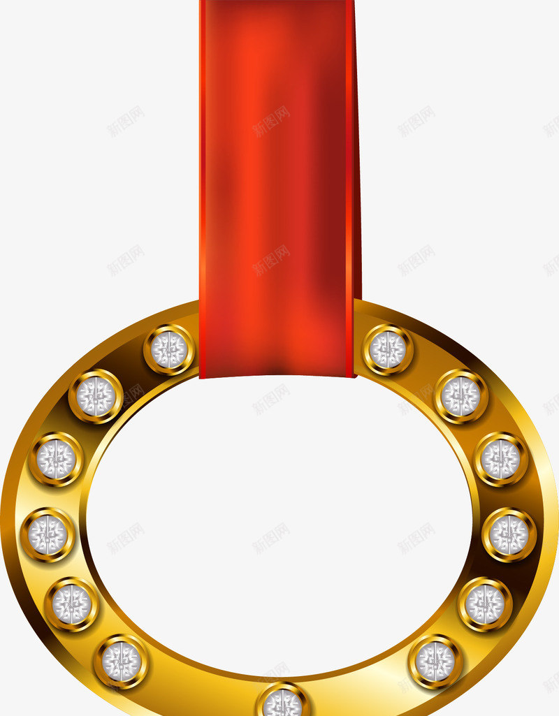 手绘金色圆环png免抠素材_88icon https://88icon.com 手绘 挂饰 金色圆环