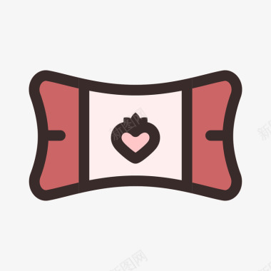 床品枕头红色手绘枕头婴儿图标矢量图图标