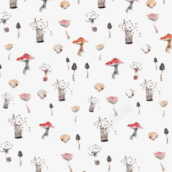 创意彩绘蘑菇背景图案素材