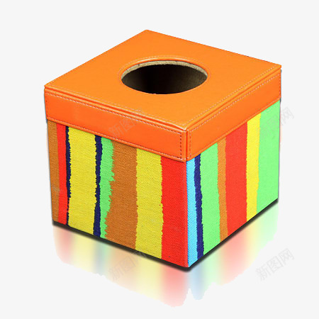 一个橘色的纸抽盒png免抠素材_88icon https://88icon.com 条纹盒子 橘色的物体 生活物品 纸抽盒