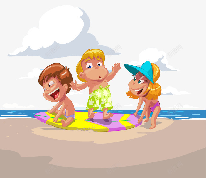 沙滩玩耍的卡通儿童png免抠素材_88icon https://88icon.com 卡通儿童 小孩 插画 沙滩 玩耍