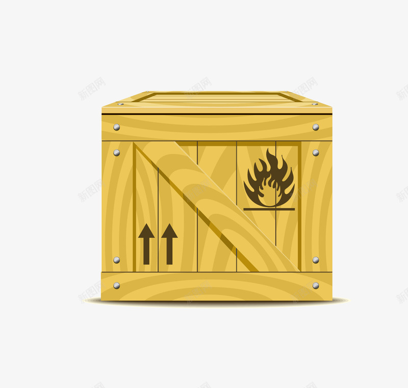 一个快递箱子png免抠素材_88icon https://88icon.com 卡通 木箱子 木纹色方形箱子 矢量箱子 箱子 货品 货物