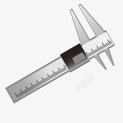 白色质感测量工具游标卡尺素材