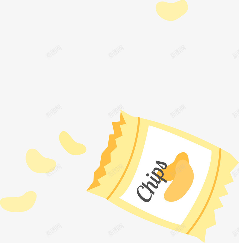 黄色美味零食png免抠素材_88icon https://88icon.com 卡通 美味 薯片 装饰图案 零食 黄色