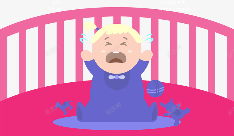 可爱哭泣的小孩子卡通png免抠素材_88icon https://88icon.com 卡通 婴儿哭 婴儿床