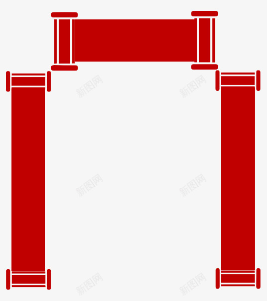 红色对联png免抠素材_88icon https://88icon.com 对联 红色 节日 过年