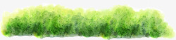 绿色彩绘草丛素材