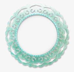 蓝色圆环镂空花纹素材