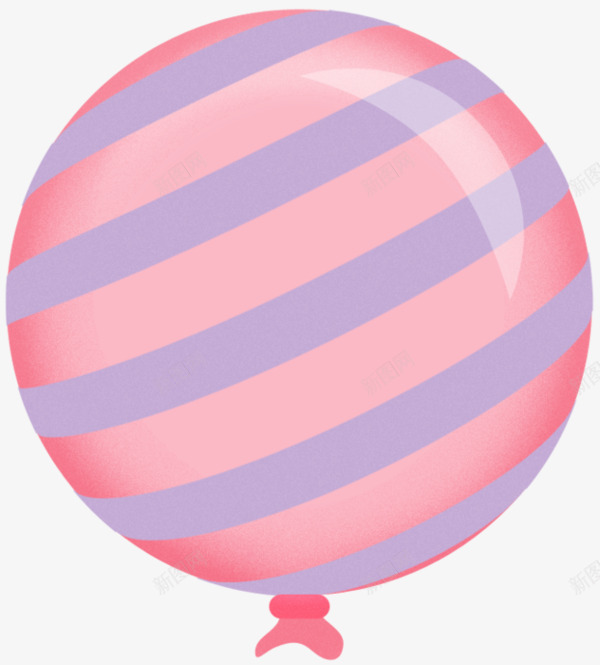 一只气球png免抠素材_88icon https://88icon.com 手绘 条纹 粉色 素材