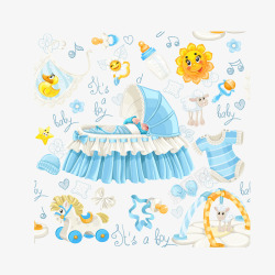 卡通婴儿用品素材