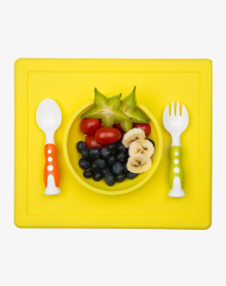 儿童硅胶碗餐垫碗黄色素材