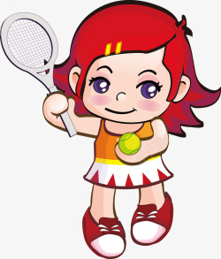 打网球的小女孩图素材