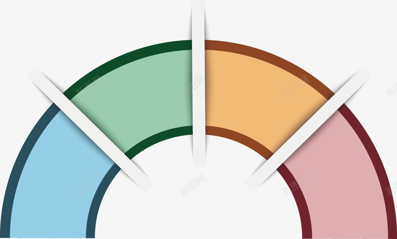 创意半圆形四分目录图png免抠素材_88icon https://88icon.com 四分 圆环 扇形 目录