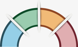 圆环四分段创意半圆形四分目录图高清图片