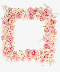 粉色玫瑰花相框素材