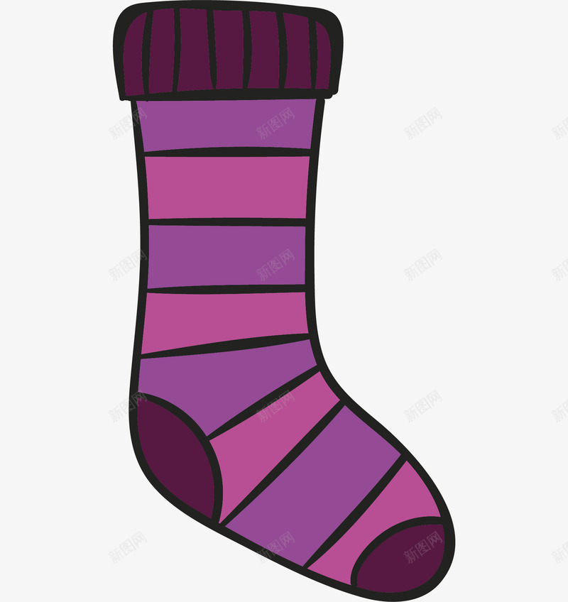 条纹图案的紫色袜子png免抠素材_88icon https://88icon.com 保暖 卡通 女士袜子 条纹图案 棉袜 紫色袜子
